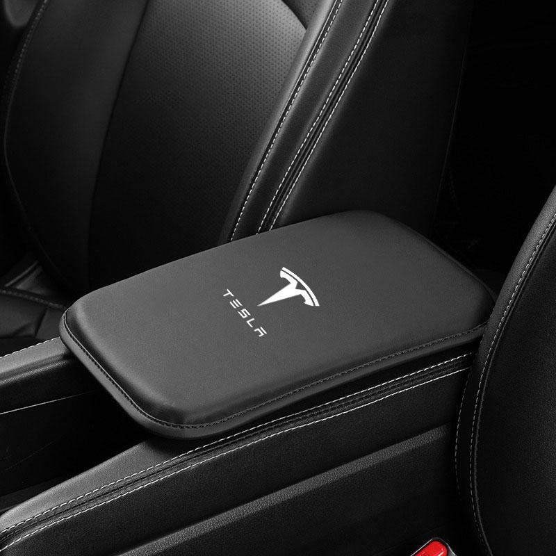 

Leather Car Armrest Pad Cover Anti-slip Protection Cushion Accessories For Tesla Model S Model X Model Y Model 3 Roadster SpaceX