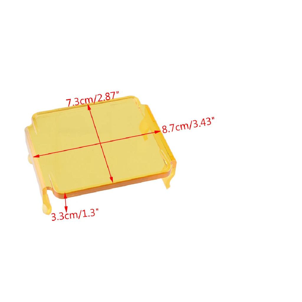 Yellow 4pcs Protective Lens Cover For 3x3 Inch Square Cube Pods LED Work Light Bar Fog Lamp Driving Light
