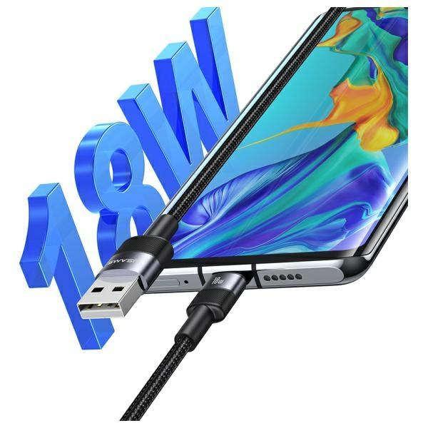 Usams Kabel Usb-A Na Usb-C 3A 1,2M       Aluminum Alloy Data Cable Sy Series Sj718Usb01 (Us-Sj718)
