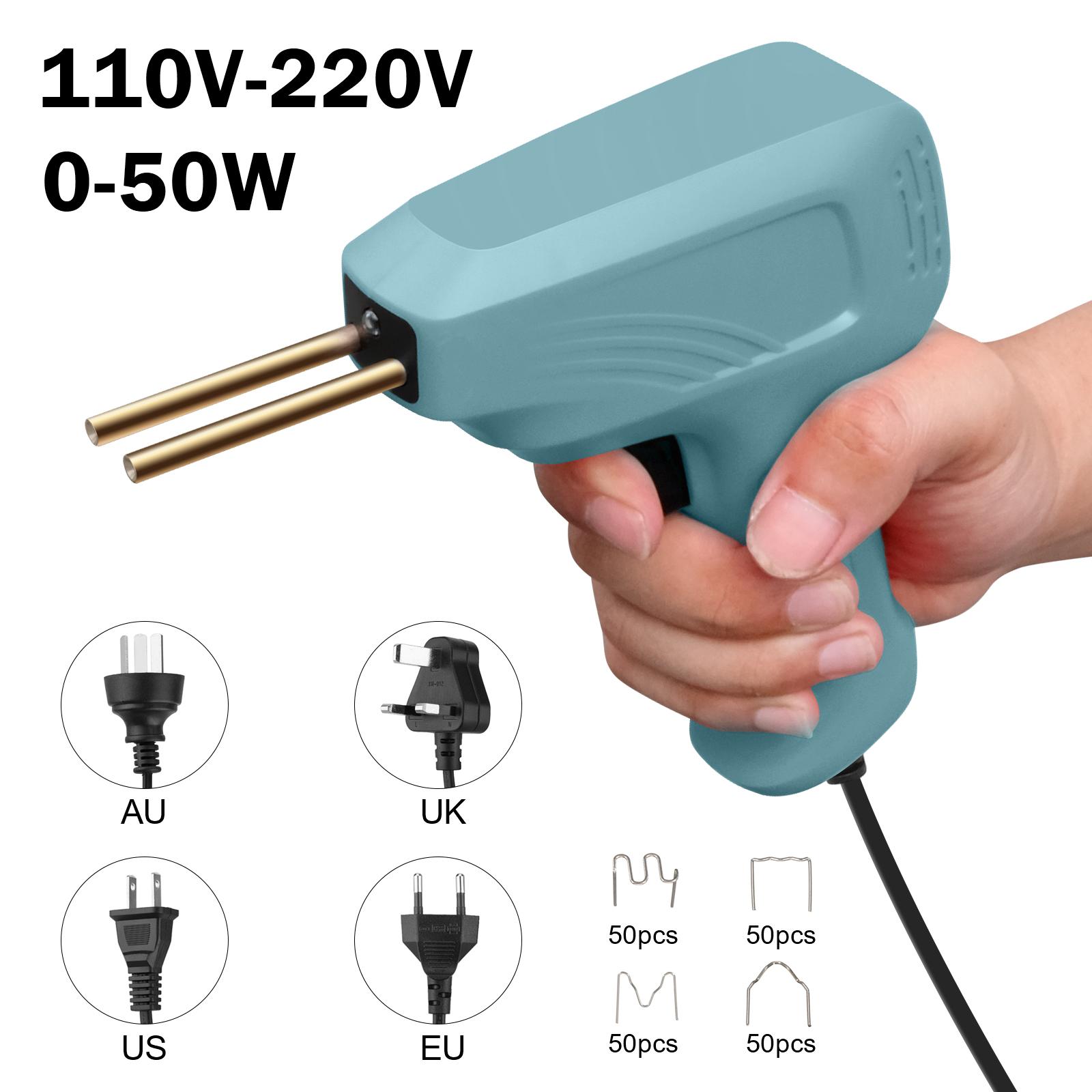 

50W Plastic Welding Machine Hot Stapler Kit Plastic Welding Torch Heat Gun Soldering Iron Car Bumper Repair Tool EU Plug зелёный