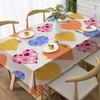 Love Pattern Background Print Polyester Tablecloth - Waterproof, Oilproof, Rectangular For Parties & Picnics