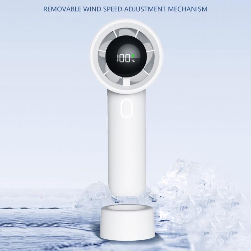USB Rechargeable Fan 12H Runtime Foldable Light Weight Variable Speed Ideal For Beach Hiking Daily Commute