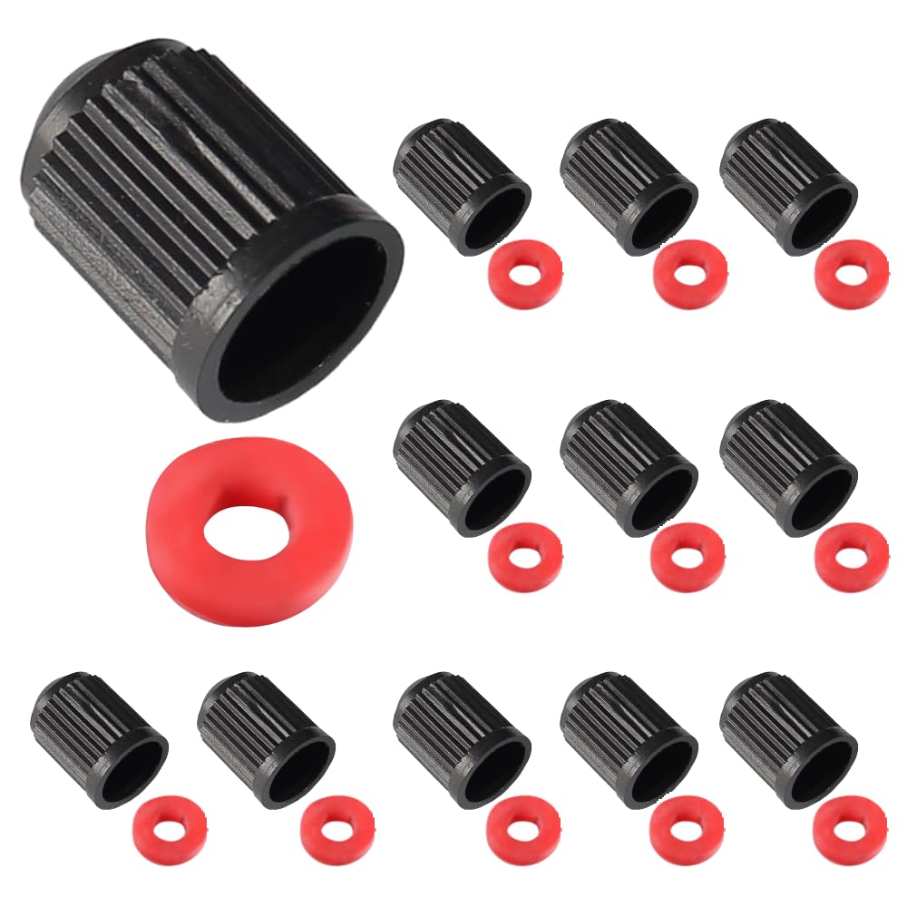 

bk-20s Колпачок воздушного клапана для автомобилей [С уплотнительным кольцом] Смола Черный [Набор из 12 штук] чёрный