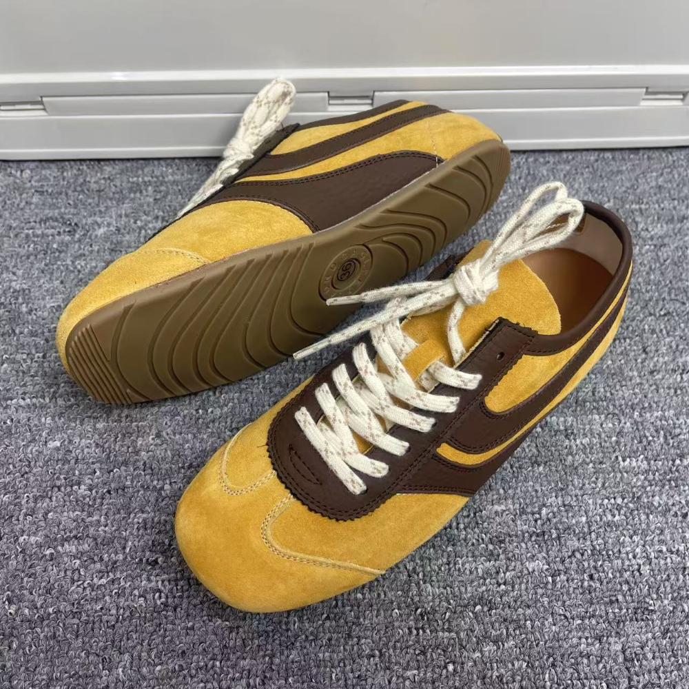 Women's Retro Leather Sneakers Casual Low Heel Walking Shoes Square Toe Comfortable Fashion Sneakers