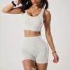 JYL Leopard Fitness Pants High Waist Hip Lifting Camisole Set