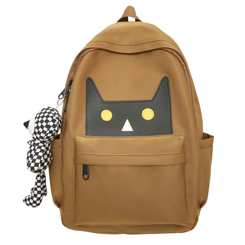 Fashion Kitten Backpack Contrasting Colors Cute Large Capacity College Student Schoolbag Commuter Computer Backpack Female