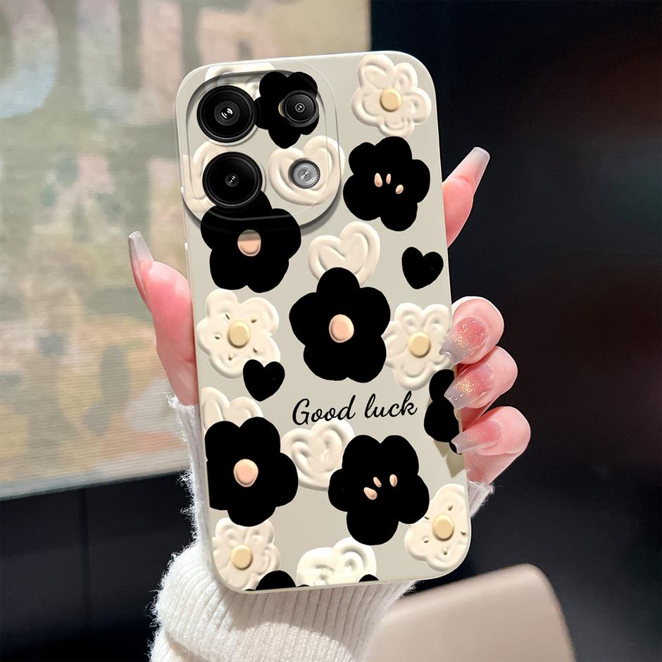 Case For Redmi Note13 13Pro 13 Pro+ Oil Painting Flower Anti-fall Minimalist Protector For Xiaomi Redmi Note 13 Pro Plus Funda