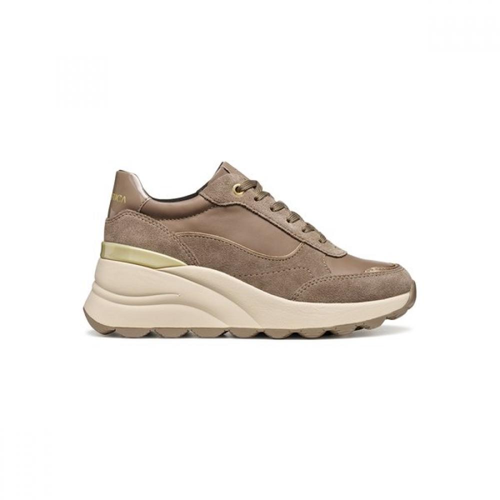 Geox Women S Comfort Wedge SneakerS Brown Ec13 36(230~235)