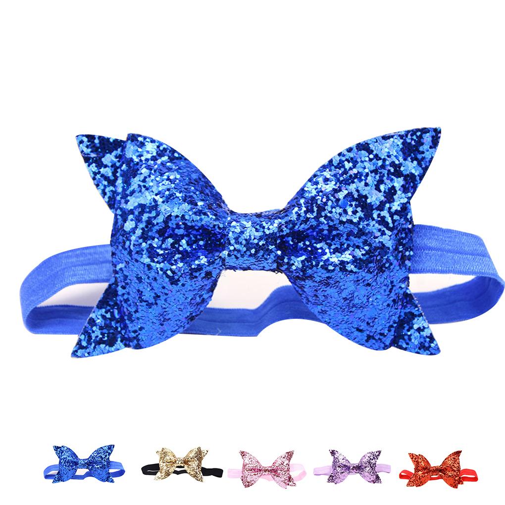 Baby Girls Headbands Bling Sparkly Glitter Sequin Hair Bands Bows Accessories