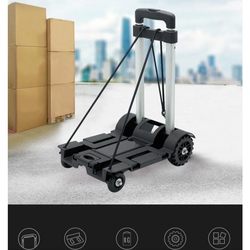 Cărucior portabil, pliabil, cu împingere, pentru bagaje Cărucior plat pentru mașină Cărucior portabil pentru bagaje