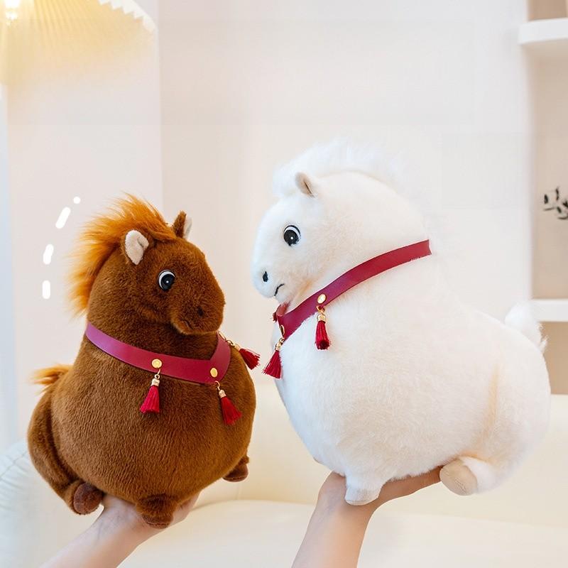 Creative Plush Pony Stuffed Animal Toy With Pp Cotton Filling For Kids Bedroom Decor