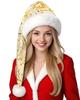 Christmas Plush Hat Decorative Gold Stamping Hat Holiday Hat Hot Gold For Gift New Year Christmas