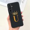 For Samsung Galaxy A15 Fashion Crown Sakura Initial Letter Case For Samsung A15 SM-A155F A 15 4G Soft Silicon Phone Bakck Cover