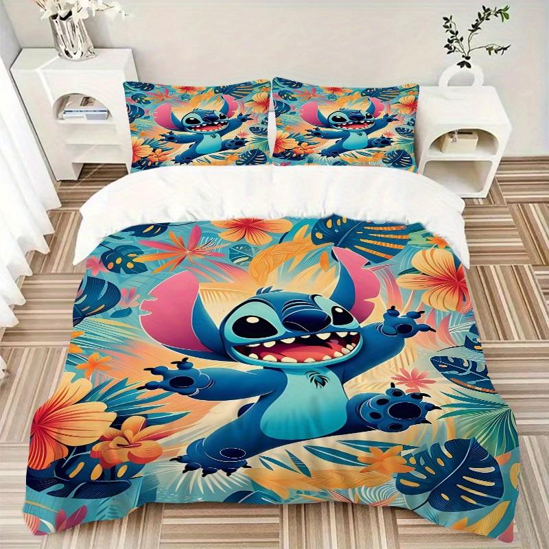 3pcs Stitch Printed Bedding Set,(Includes 1 Duvet Cover And 2 Pillowcases, Quilt Not Included) Yy250814065
