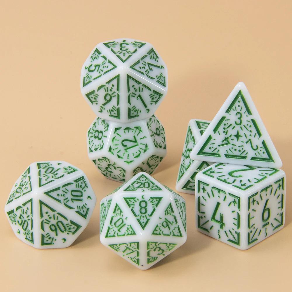 DND Polyhedral Dice Set 7pcs D4-D20, Amazing Engraved Games Dices for Souvenirst Entertainment RPG Board Game