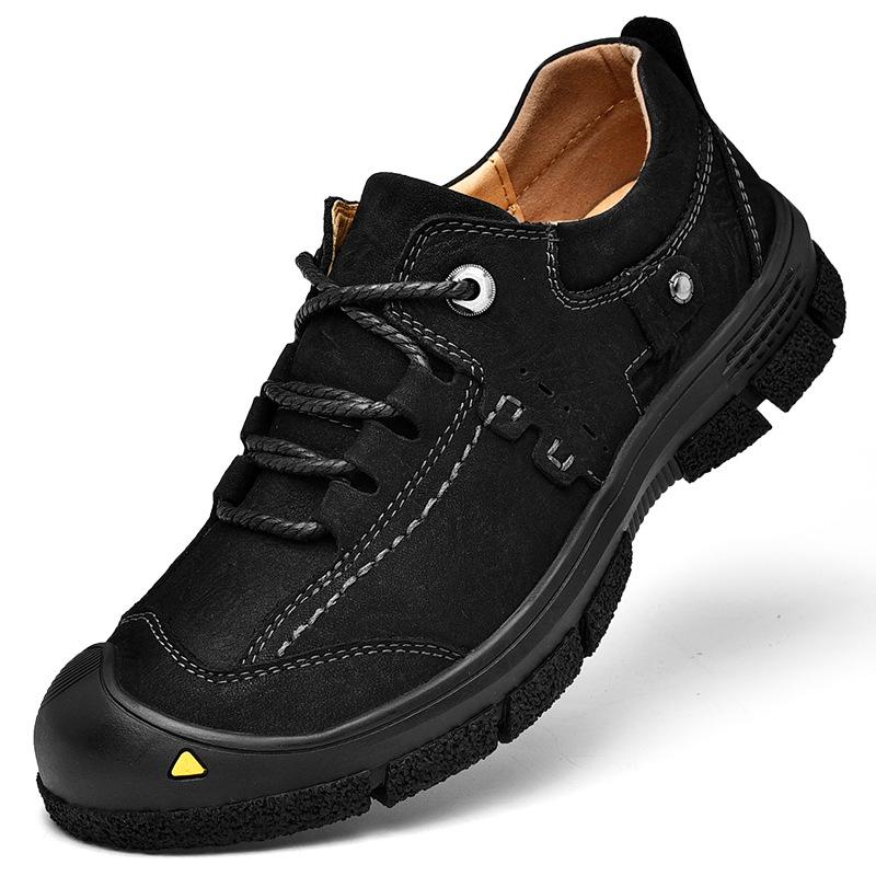 

2025 мужская обувь весна и осень новая кожаная мужская повседневная кожаная обувь на мягкой подошве спортивная обувь для улицы альпинистская обувь для пеших прогулок мужская 38 чёрный