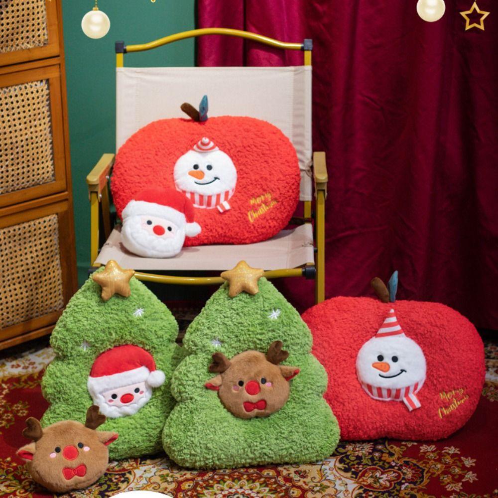 Cute Christmas Tree Plush Pillow Kawaii Throw Pillow Xmas Decor Christmas Cushion  Gift