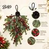 Artificial Winter Wreath Upside Down Christmas Tree Hanging Decor, Pinecone Berry with Flocked Rustic Holiday Home Decor Snow Tips, Wall Door Ornament