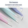 Stainless Steel Colored Bent Tip Tweezers with Cartoon Stickers and Tape