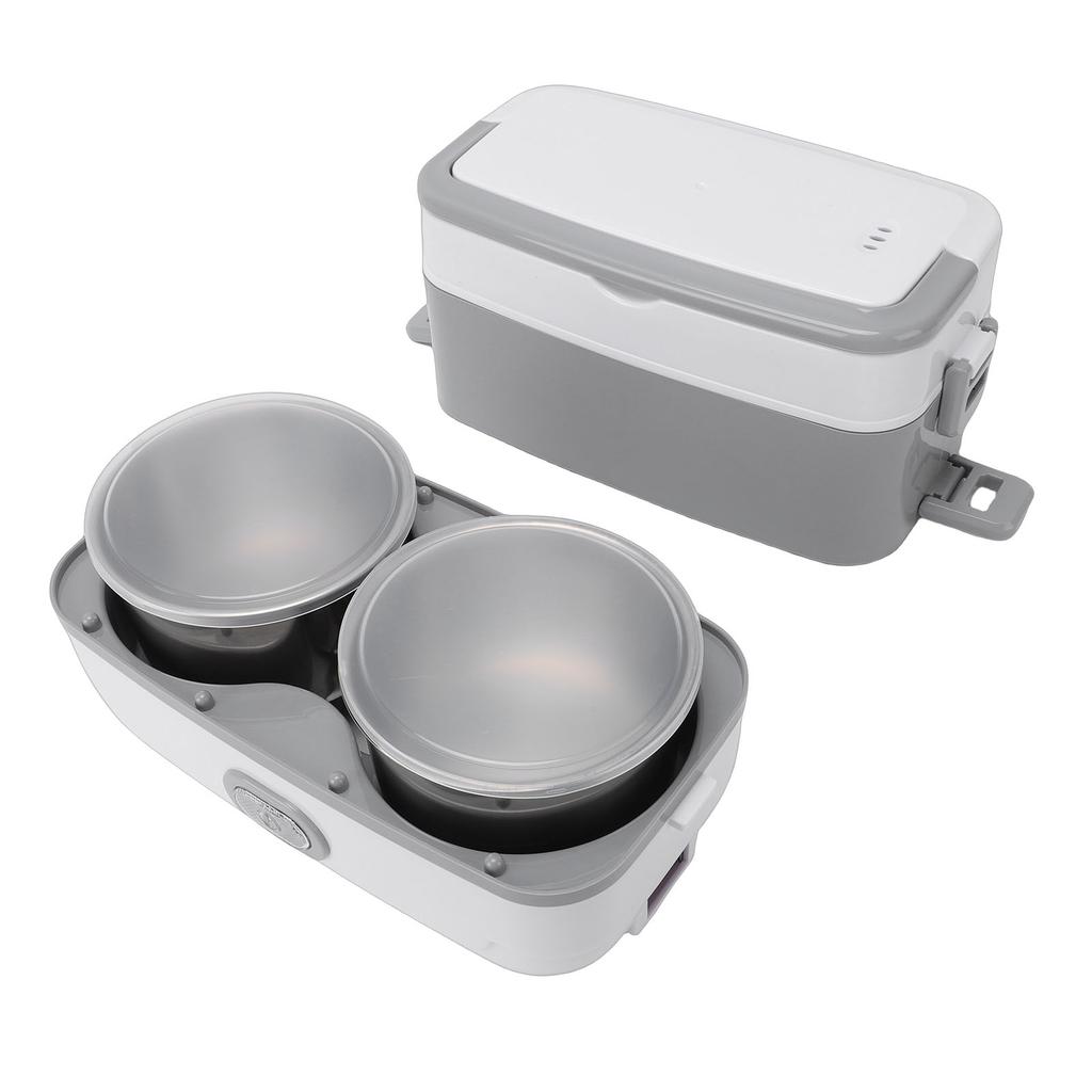 Portable Self Cooking Electric Lunch Box Mini Rice Cooker 2 Layers 4 Stainless Steel Food Insulation Bowls for Home