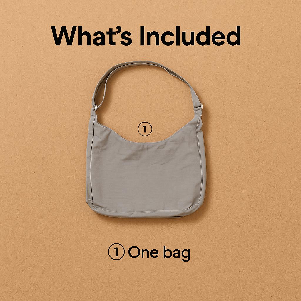 Daiso Square Round Crossbody Bag - Gray