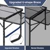 Sammenleggbart utendørs grillbord med 2 sidebord, lett og bærbart utendørs grillbord i aluminium i metall med