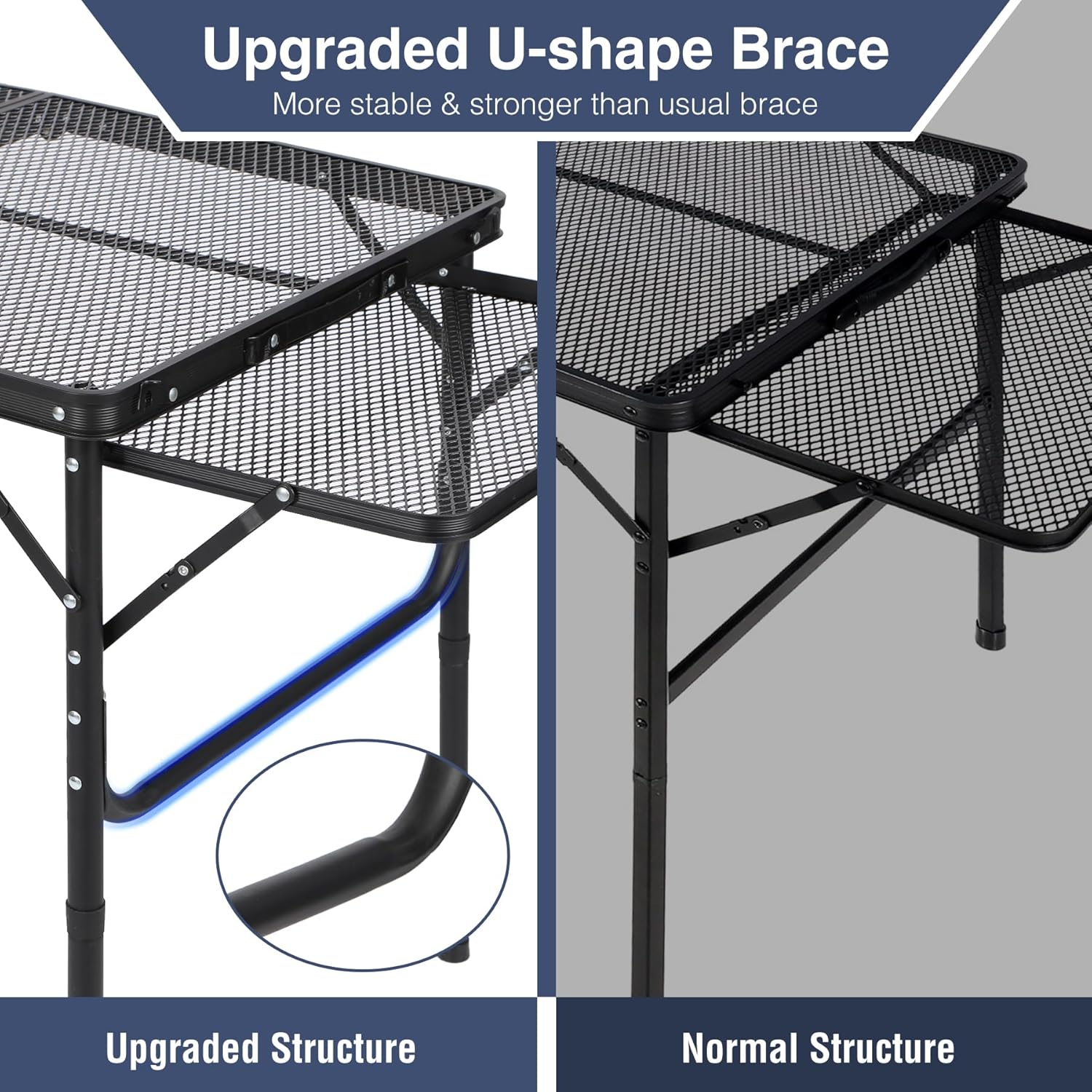 Складной стол для барбекю на открытом воздухе с 2 боковыми столиками — фото 6