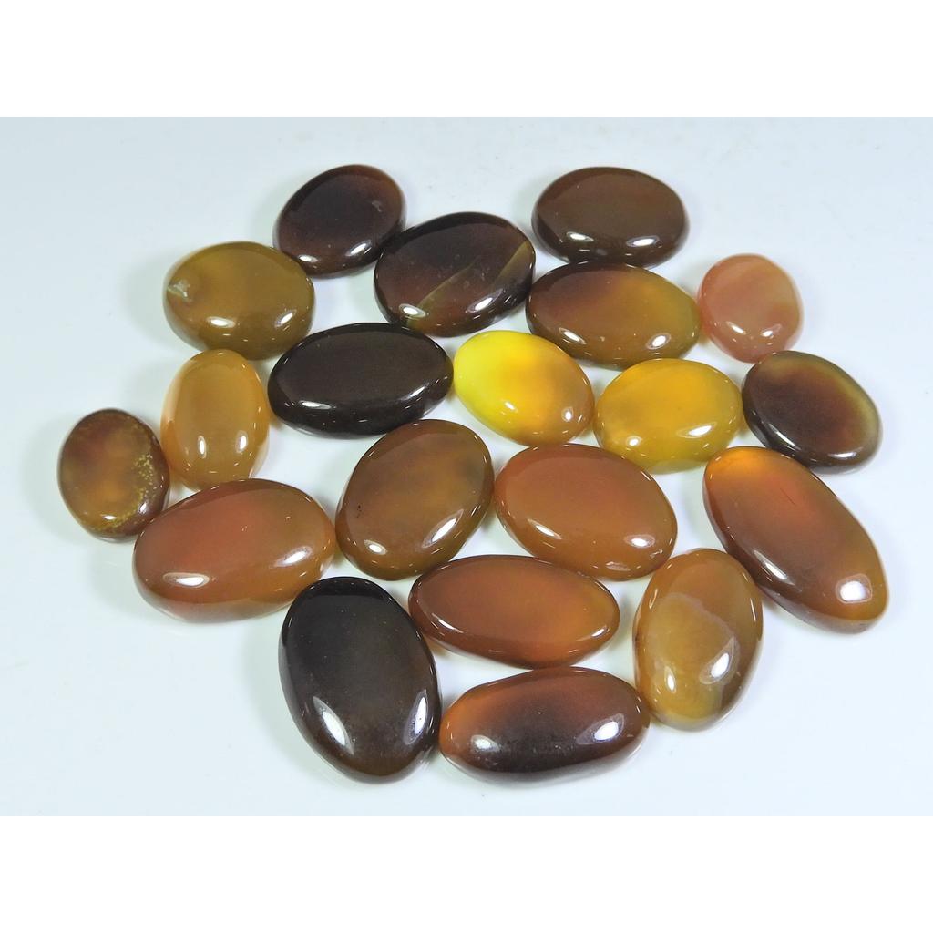 306Cts. Natural Onyx Agate Ring Size Oval Cabochon Loose Gemstone 20Pcs Lot A-655