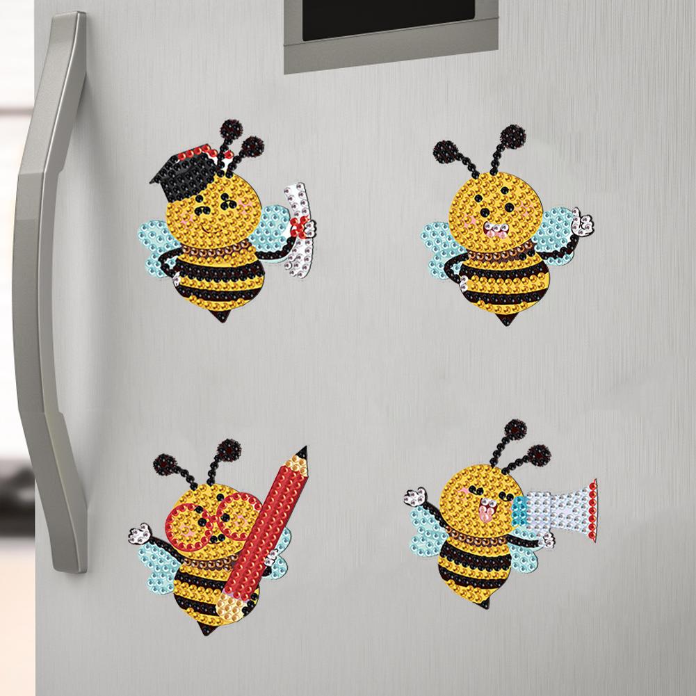 8pcs 2D/flat DIY Refrigerator Diamond Art Magnets Magnetic Diamond Art Decor Crystal Art Craft for Adults Beginners Home Decors
