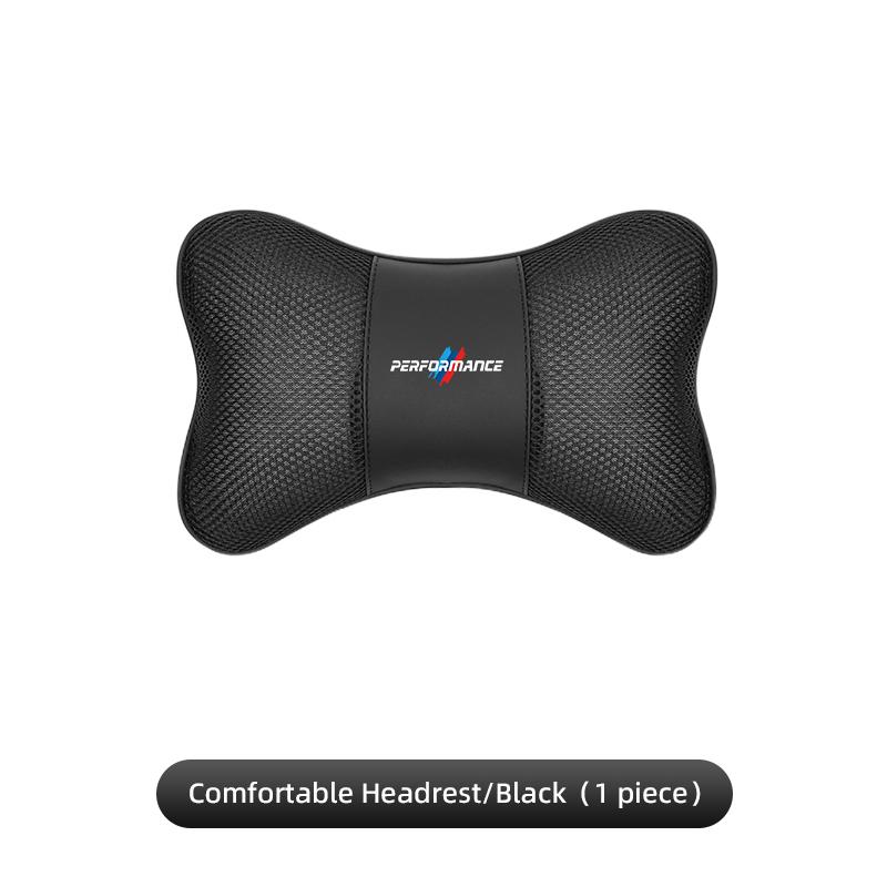 CXVA5 Car Seat Headrest Ice Silk Neck Pillow For BMW Performance F30 E90 E46 E60 X7 Car Interior Removable Washable Headrest Keychain