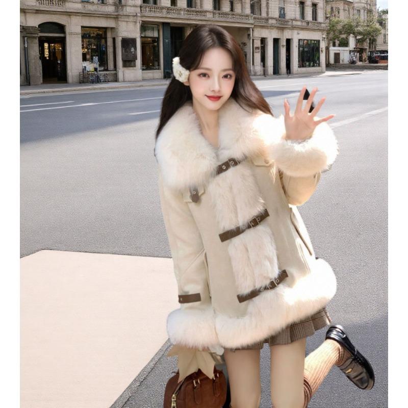 Maillard retro suede stand-up neck cotton-padded clothes men's and women's clothing winter couple clothing warm thickened fur jacket tide