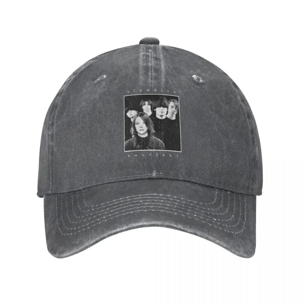 Slowdive Band Baseball Caps Casual Distressed Denim Sun Cap Unisex Style Outdoor Workouts Caps Hat