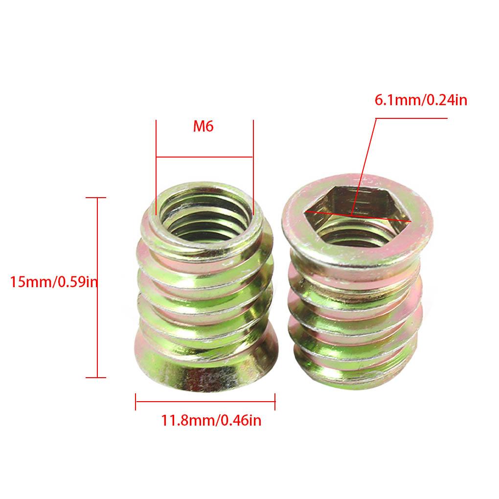 20 PCSThreaded Inserts Nuts, Wood Insert Assortment Tool Kit, M6/M8 Furniture Screw Inserts Fastener