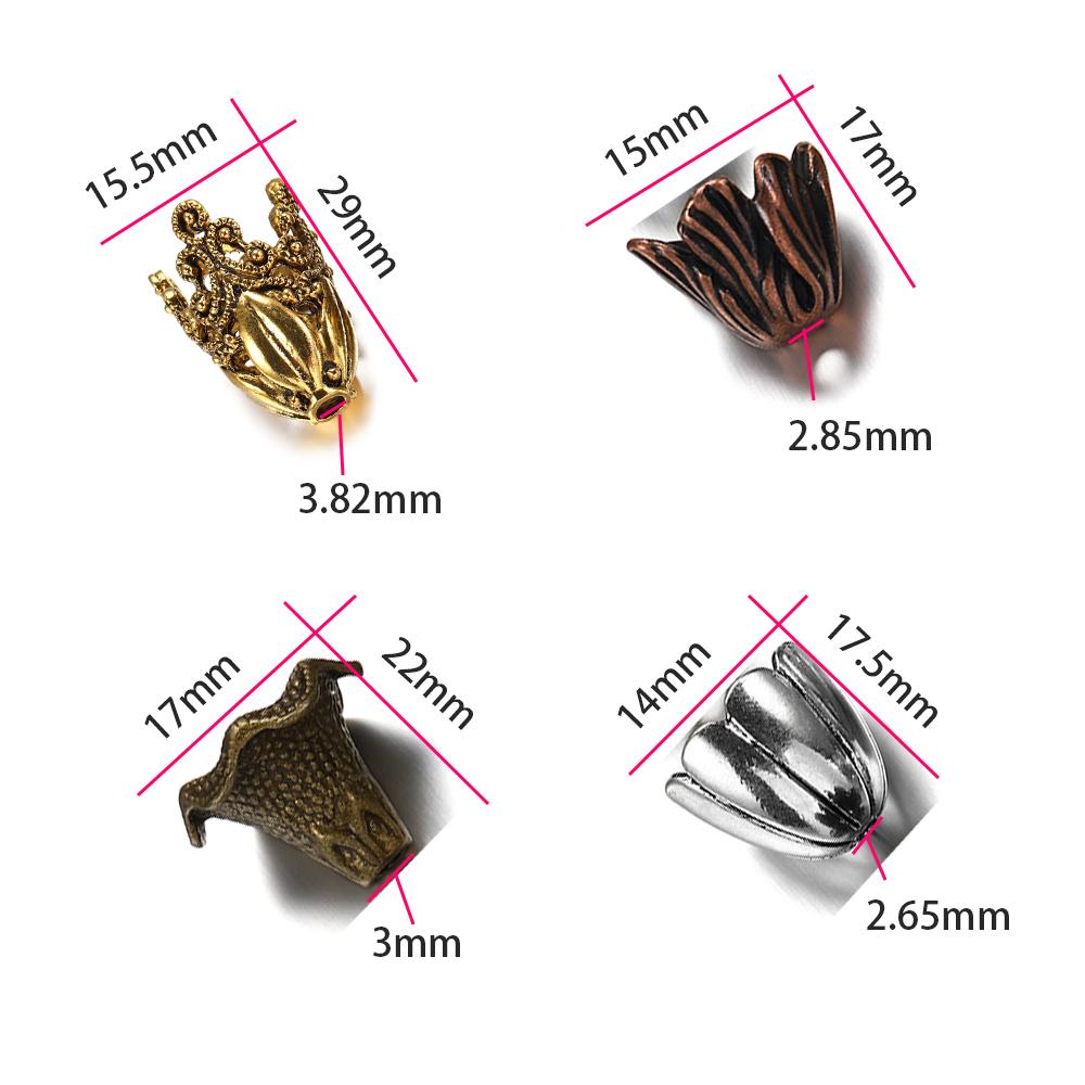 2Pcs Alloy Hollow Flower Beads Caps Various Shapes End Caps Connectors For DIY Earring Jewelry Making Accessroies Supplies