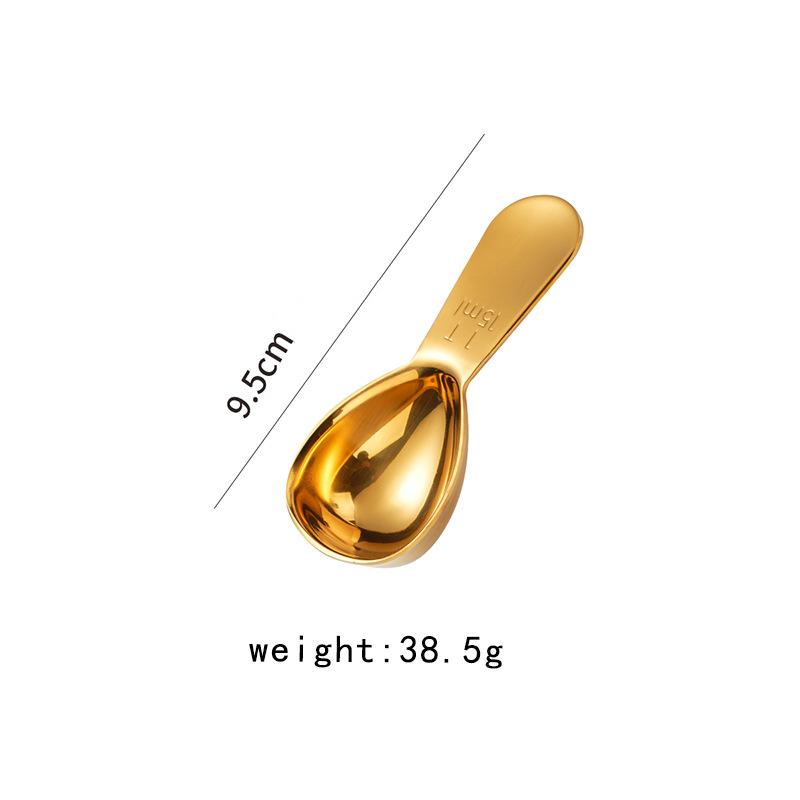 

Кофейные ложки из нержавеющей стали 15/30 мл Эргономичная столовая ложка Прочная ложка для порошка Принадлежности для кафе 15ml Gold