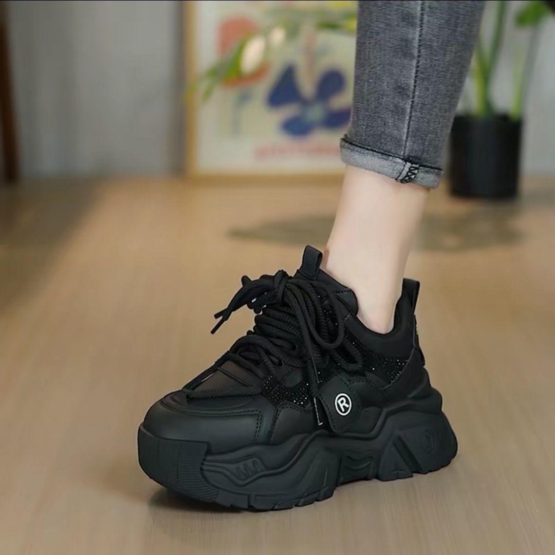 

Women s Thick Soled Sports Shoes Spring and Autumn New Edition Thick Soled Multi Functional Leisure Sports Shoes Women s Fashion Lace Up Shoes 40
