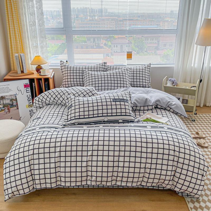 Rüzgar Çift Büyü Bitki Çiçek Kalınlaştırılmış Taşlama Dört Parça Set, Küçük Taze Öğrenci Üç Parça Nevresim Takımı