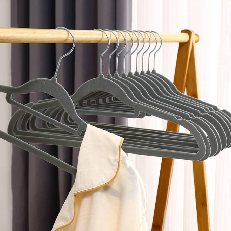 Premium Velvet Hangers Set Of Ten With Thick Non-slip Design For Clothes Drying And Storage