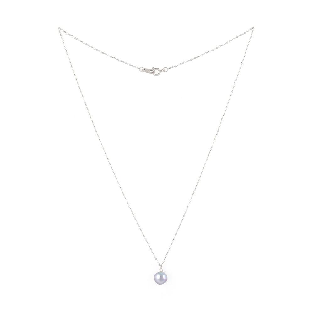 Jbans Classic Slim Pearl Surgical Steel Chain Necklace (J2302-An118_Sv)