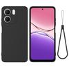 For Oppo A5x 5G/Oppo A5x 4G Liquid Silicone Case Phone Back Cover with Hand Strap