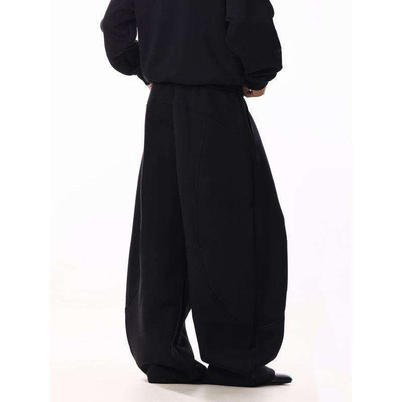 American Retro Deconstructed Design Curved-Leg Sweatpants for Men, High-End Loose-Fitting Versatile Casual Sports Couple Pants