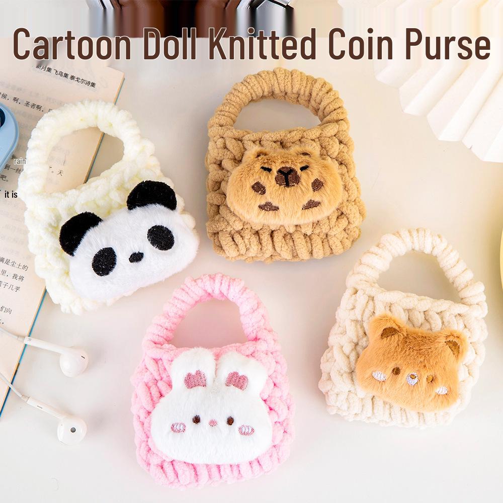 Adorable Plush Cartoon Animal Coin Purse & Earphone Case