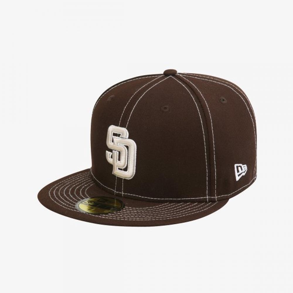 New Era San Diego Padres Stitch Fitted Cap Burnt Wood 15206388 BROWN/714