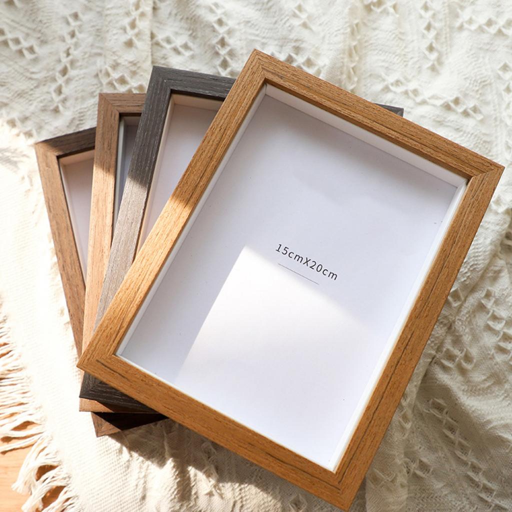 19*26.5cm Wood Photo Frame With Printing And Photo Printing Function; 3D Hollow-out Frame