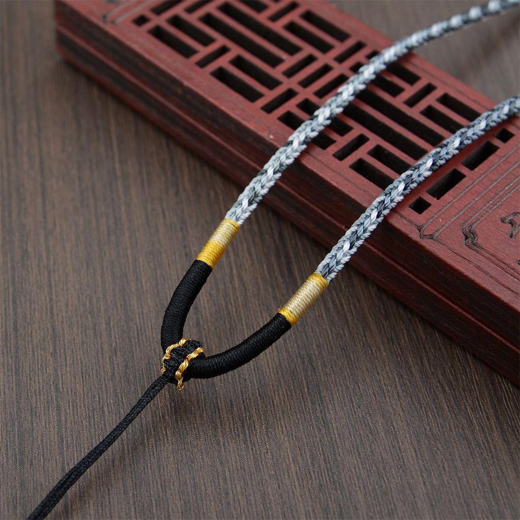 Hand-Woven Gradient Eight-Strand Necklace Cord for Jade and Agate Amulet Pendants