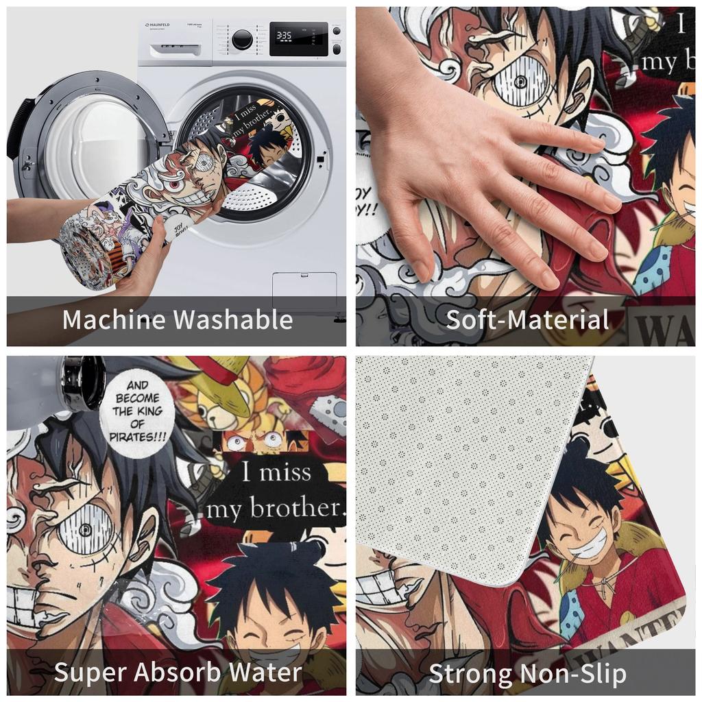 One Piece Front Door Floor Entrance Mats Outdoor Luffy Pirate King Anime Bath Kitchen Doormat Garage Carpet Rug
