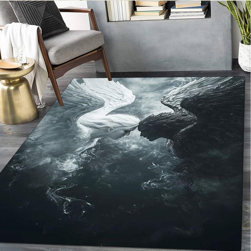 Angel and Demon Rug - Home carpet Office Decorative Carpet For Living Room Bedroom Door Mat Floor Rug Computer Chair Area Rug