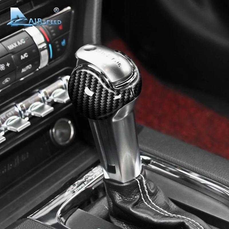 Real Hard Carbon Fiber Sticker for Ford Mustang 2015 2016 2017 2018 2019 2020 2021 2022 Accessories Interior Gear Shift Knob
