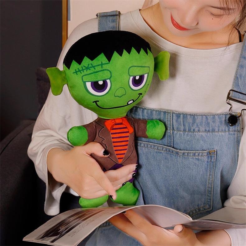 Halloween Cross-border Halloween Funny Doll Pumpkin Vampire Skull Plush Toy Chicken Ornaments зелёный