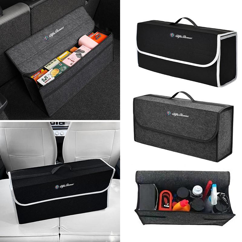 Car Trunk Storage Box Organizer Foldable Stowing Tidying Container Bag For Alfa Romeo serpent Giulia 159 156 MITO Stelvio 147 ME1